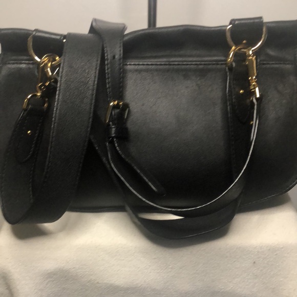 SEE BY CHLOE “COLLINS” Black Leather Saddlebag. Gold studs & leather tassels. - Picture 15 of 15